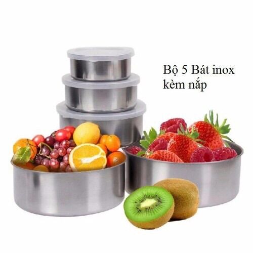 Bộ thố 5 món inox đựng thực phẩm