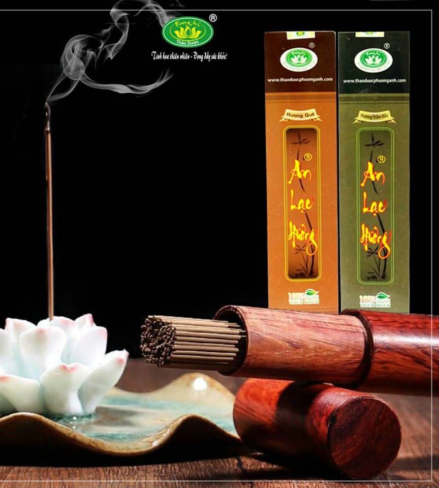Nhang sạch thảo dược 4 tấc: AN LẠC HƯƠNG - Hộp 200 cây - Thời gian cháy: 75 phút - Nhang PHƯƠNG ANH - Nhang sạch 100% thảo dược, không hóa chất độc hại, có chứng nhận an toàn cho sức khỏe - THẢO DƯỢC PHƯƠNG ANH