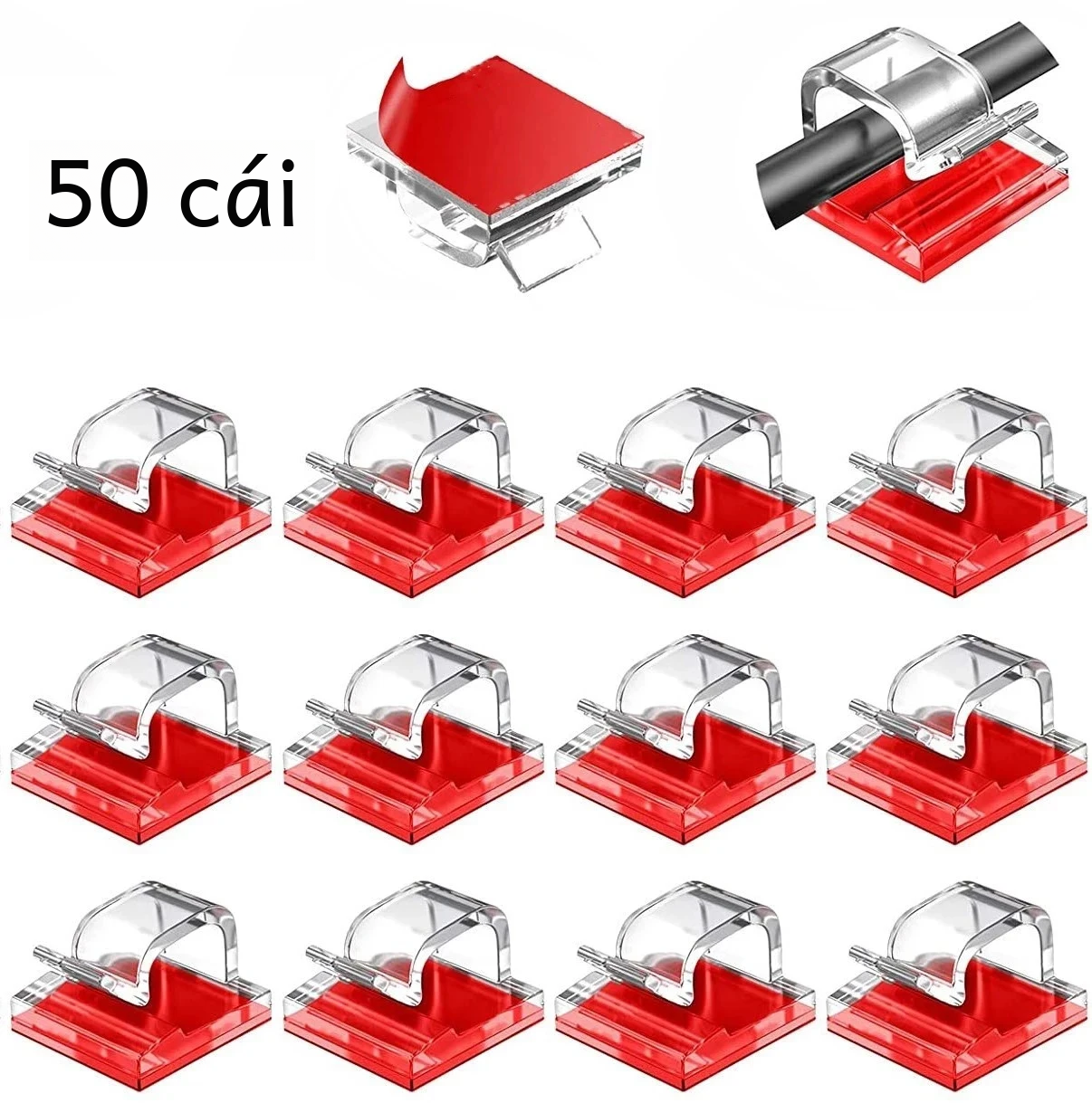 50pcs Cáp tổ chức Clip quản lý cáp dây quản lý dây chủ USB sạc dòng dữ liệu cuộn cuộn treo tường móc