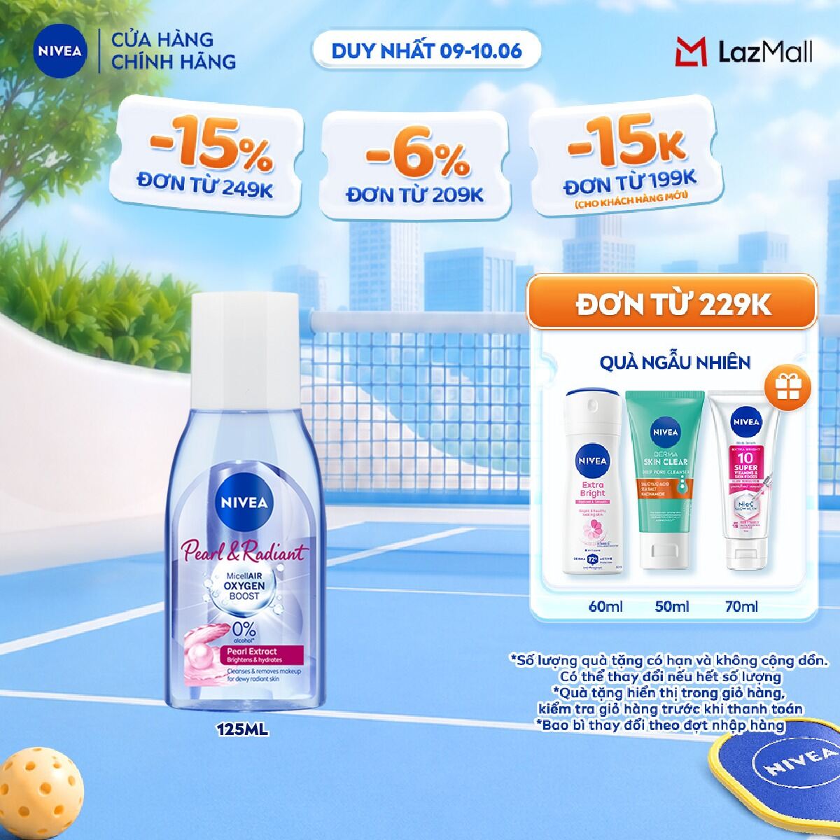 Nước Tẩy Trang NIVEA Cho Da Thường Và Da Khô Extra Bright Makeup Clear Micellar Water (125ml) - 84910