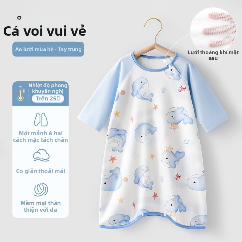 YOUMENG | Túi Ngủ Mỏng Cho Bé Hè Thoáng Khí Thấm Mồ Hôi Chống Kéo