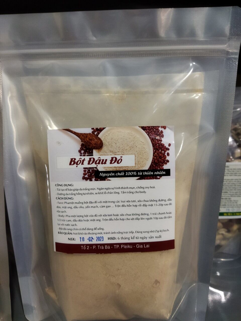 1kg bột đậu đỏ rang sẵn xay mịn