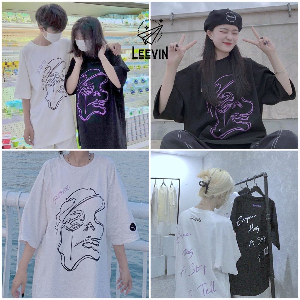 (tặng 1 đôi tất hoa cúc)ÁO SADBOIZz NAM NỮ IN 2 MẶT,LOGO TAY CỰC TREND