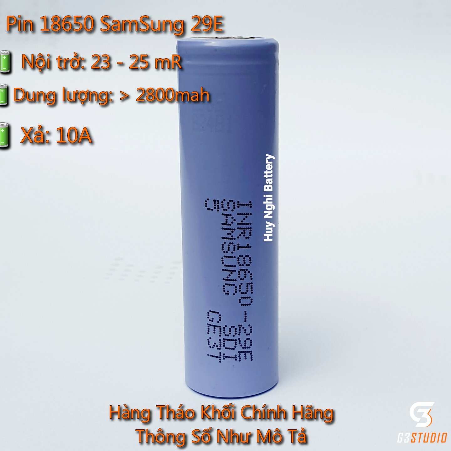 Pin 18650 SamSung 29E / 33G Tháo Khối (INR18650-29E), Dung lượng 2800mAh / 3100mah, Xả 10A