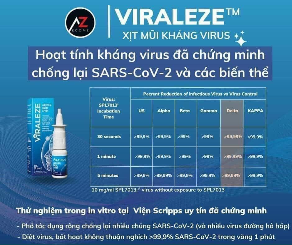 Xịt Mũi Viraleze 1 Hộp 1 Chai 10ml