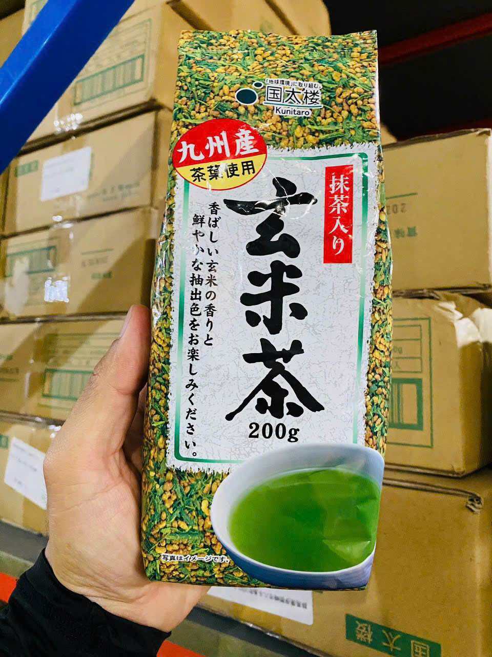 Trà xanh gạo lức Nhật Bản KUNITARO BROWN RICE TEA 200g - Hàng nội địa Nhật