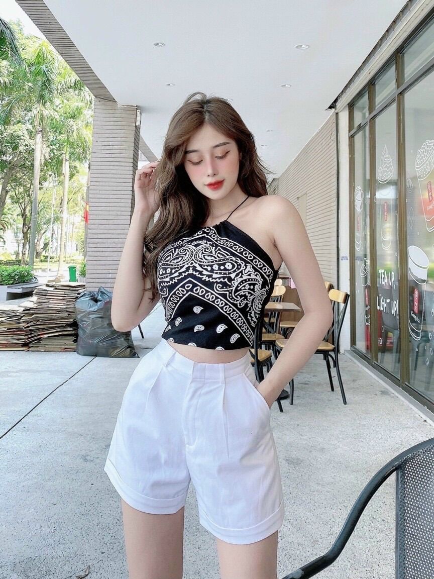 [HCM]Áo yếm thổ Cẩm dáng croptop