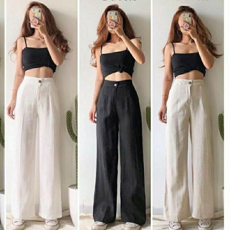 Quần đũi nữ ❤️quần culottes đũi dáng dài ống rộng ❤️ siêu Hot