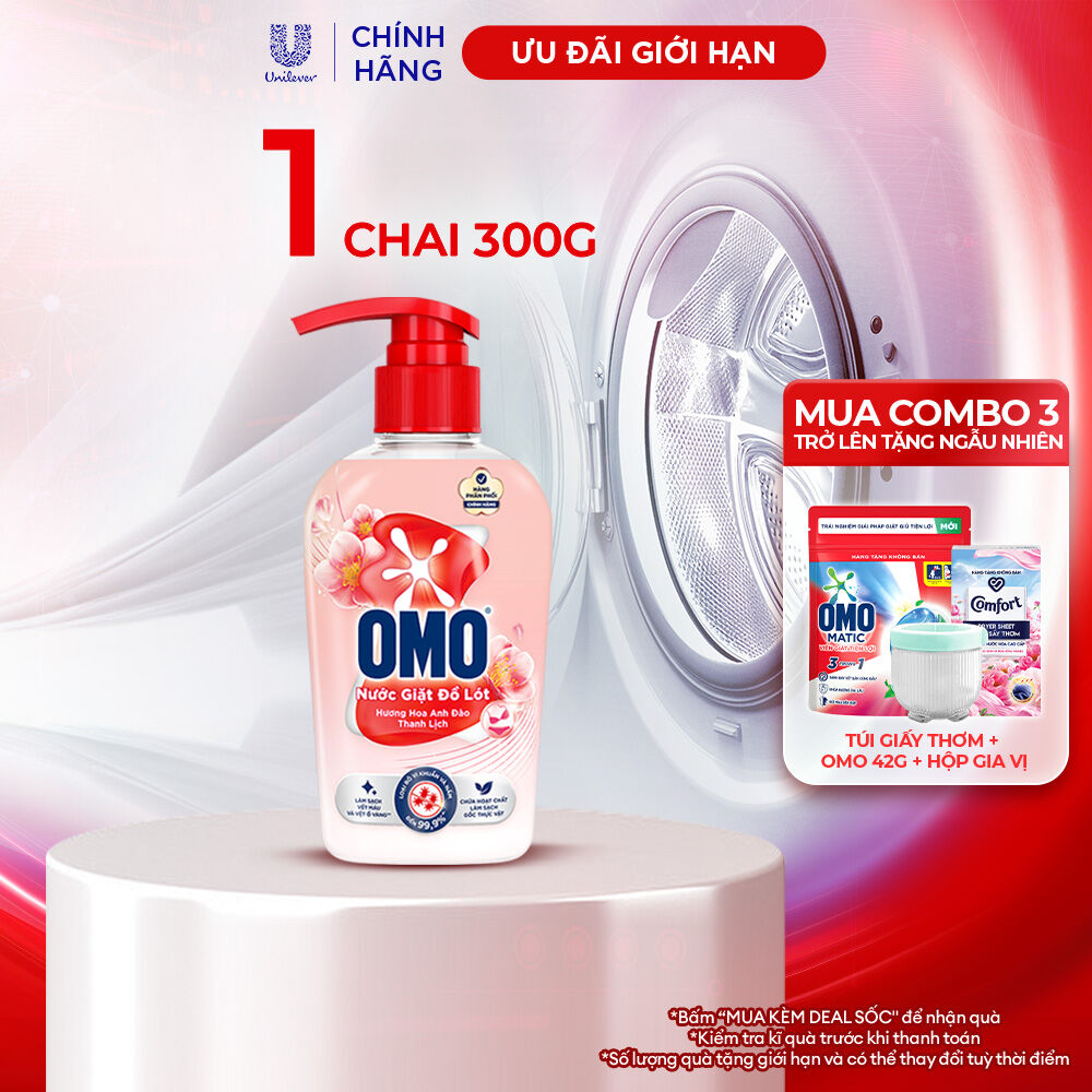 Nước Giặt Đồ Lót OMO Hương Hoa Anh Đào Thanh Lịch 300G