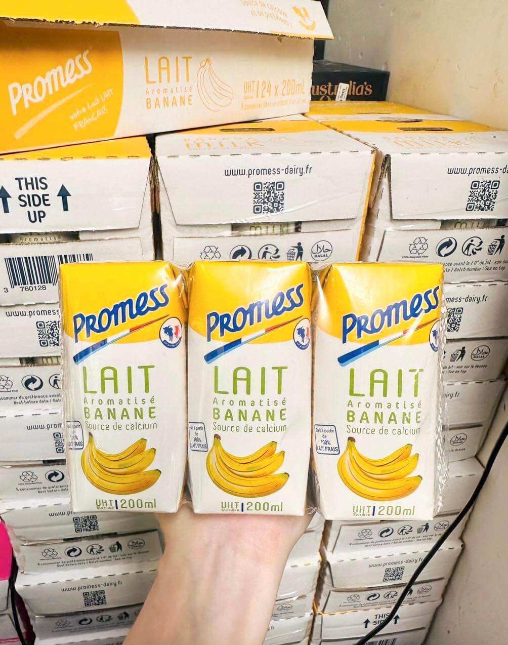 Date 12/05/26 24 hộp 200ml promess hương chuối - pháp