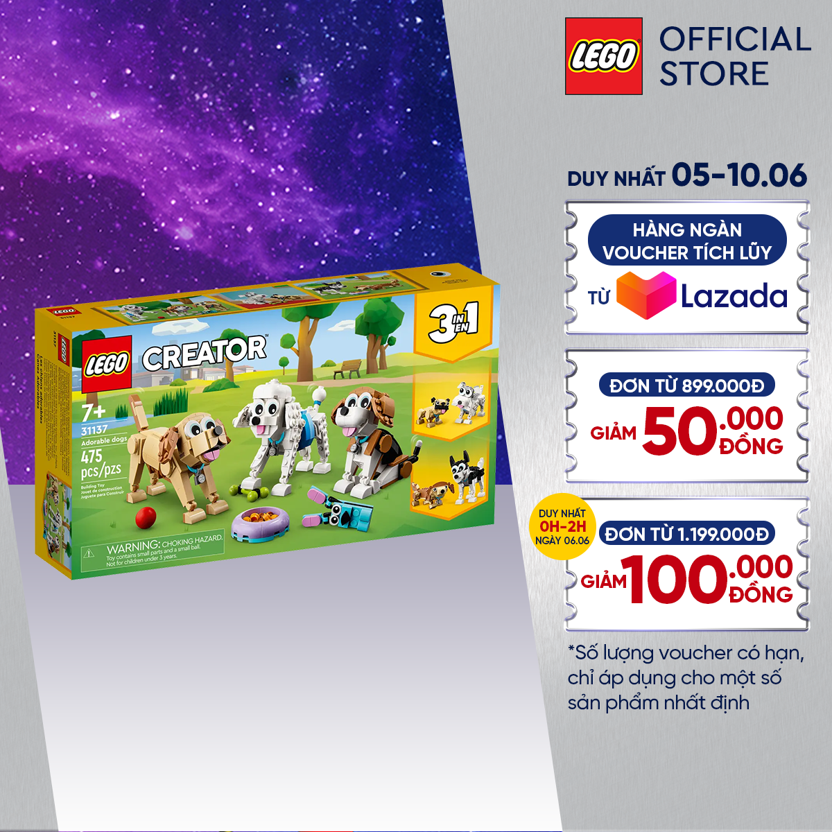 LEGO CREATOR 31137 Cún Cưng Đáng Yêu (475 chi tiết)