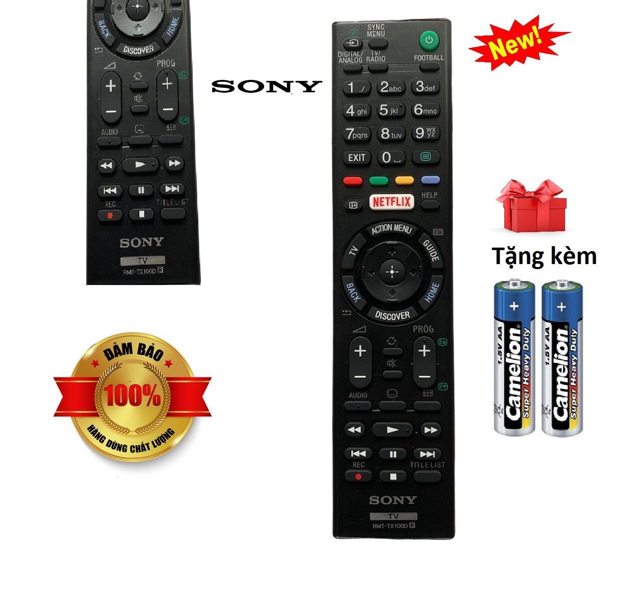 Bảng giá Điều khiển tivi Sony RMT-TX100D - Chính hãng [ tặng kèm pin]