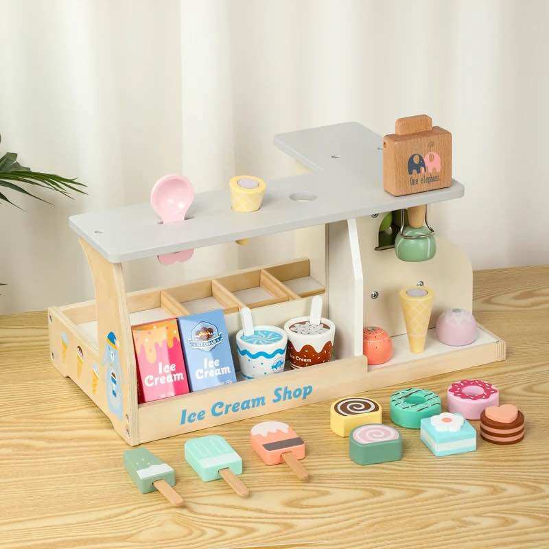 Bộ đồ chơi quầy kem bằng gỗ cho Bé