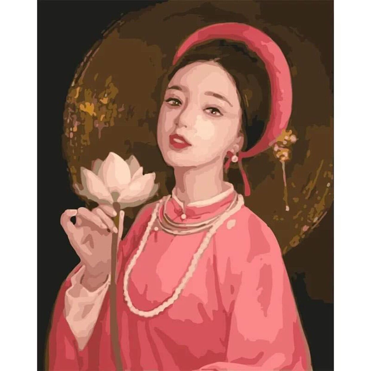 Tranh sơn dầu số hoá - cô gái 1