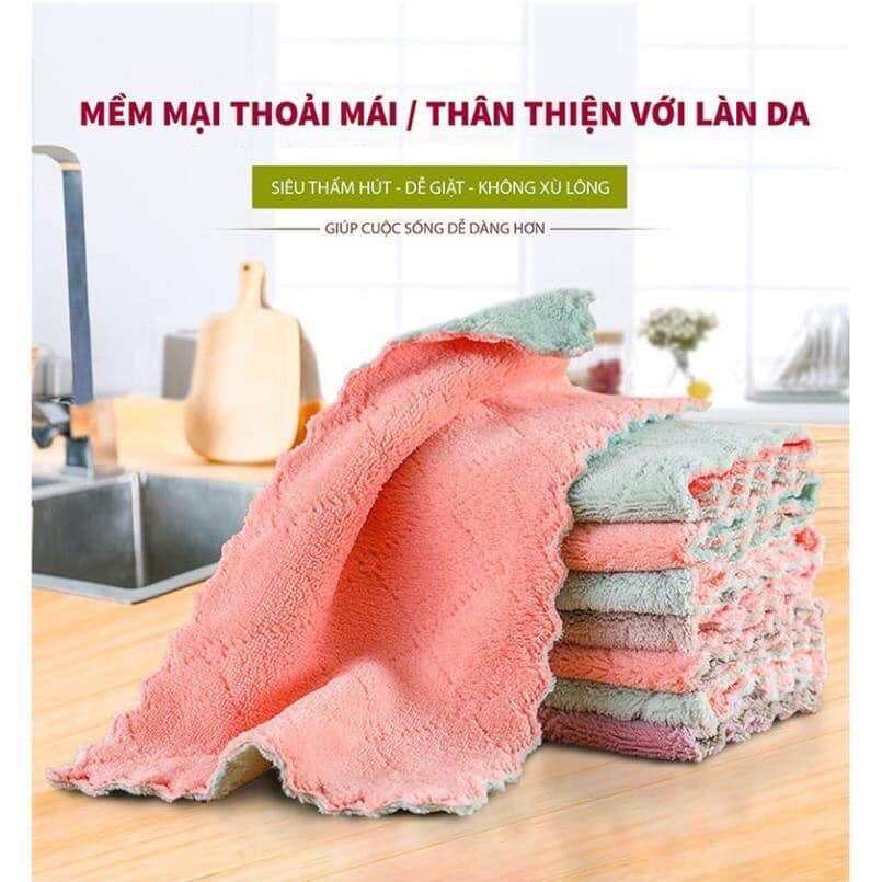 Set 10 Khăn lau bếp đa năng 2 mặt siêu thấm nước