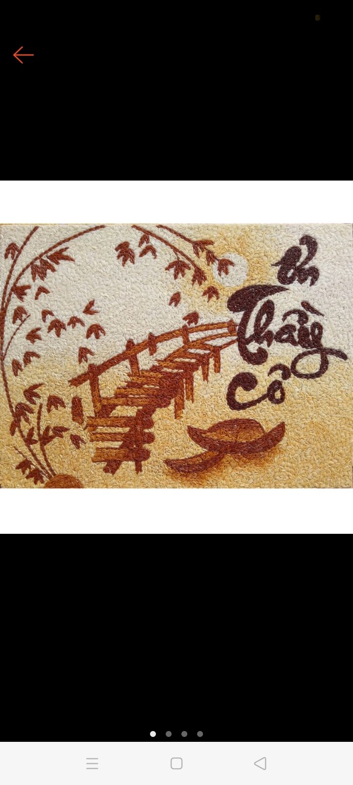com bo làm tranh gạo ơn thầy cô cây cầu size 30*40 cm