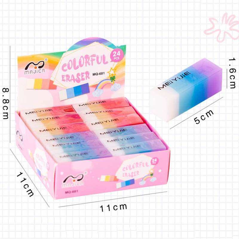 Combo 3 cục gôm tẩy bút chì 7 sắc cầu vồng