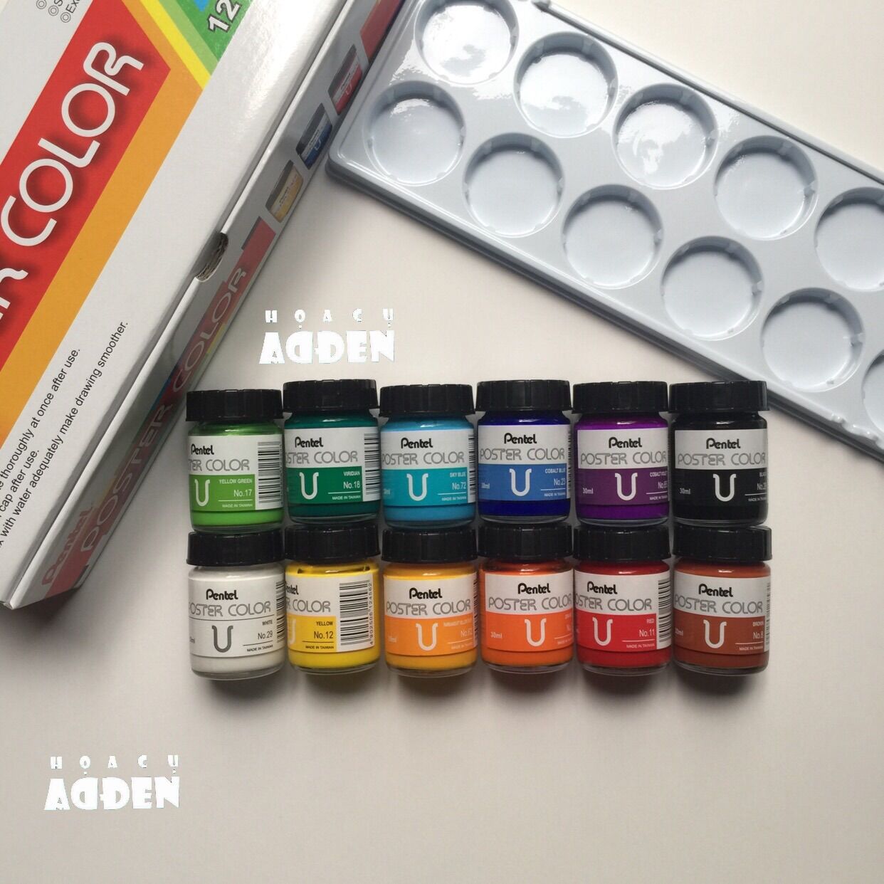Màu nước bột poster pentel 12 màu 30ml