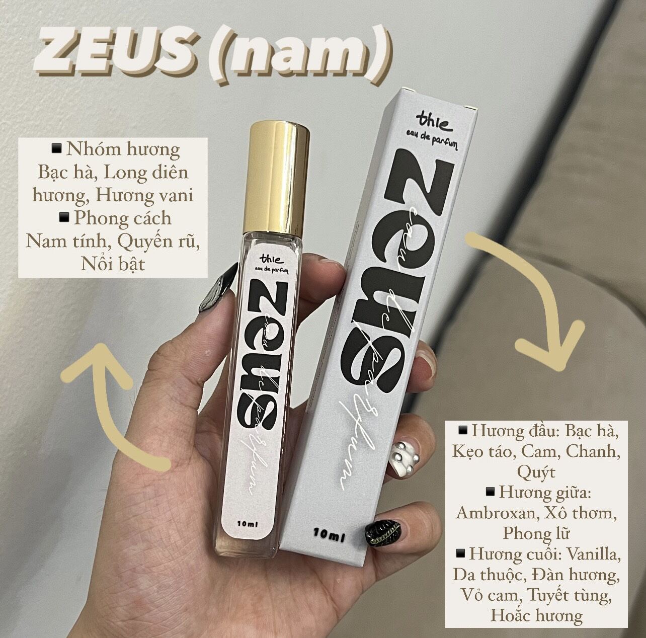 [ZEUS] - NƯỚC HOA chiết 10ml THƠM 6-8H