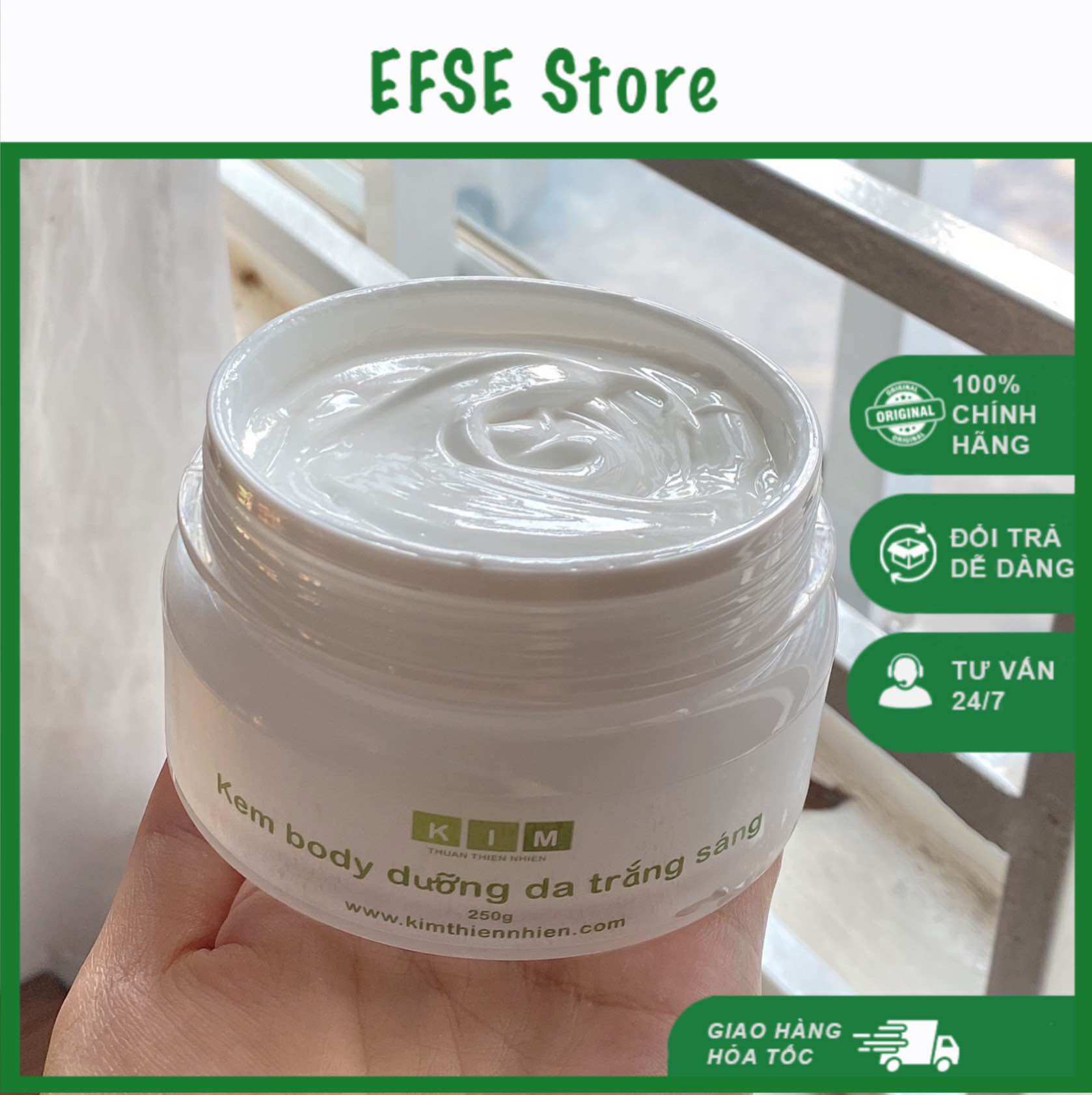Kem body Kim dưỡng trắng không bết rít không lộ vân