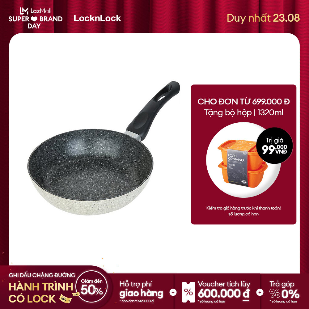 Lhb9243-ih - chảo nhôm chống dính cookplus hard&light giả đá 24cm