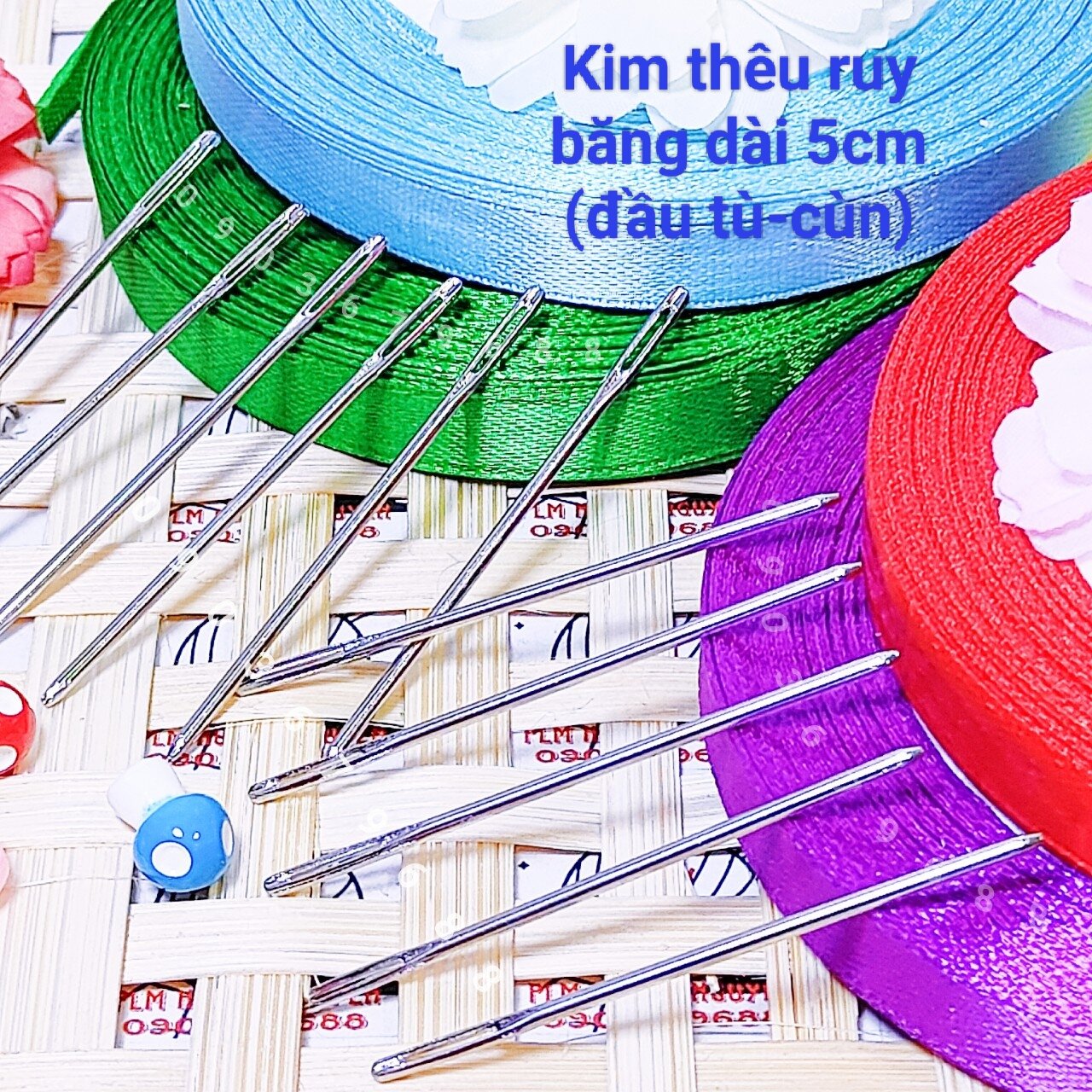 1 túi 10 cây kim may len trầm nón 6cm 6,6cm 7cm kim thêu ruy băng 5cm 7cm kim thêu tay đít vàng 3,7cm