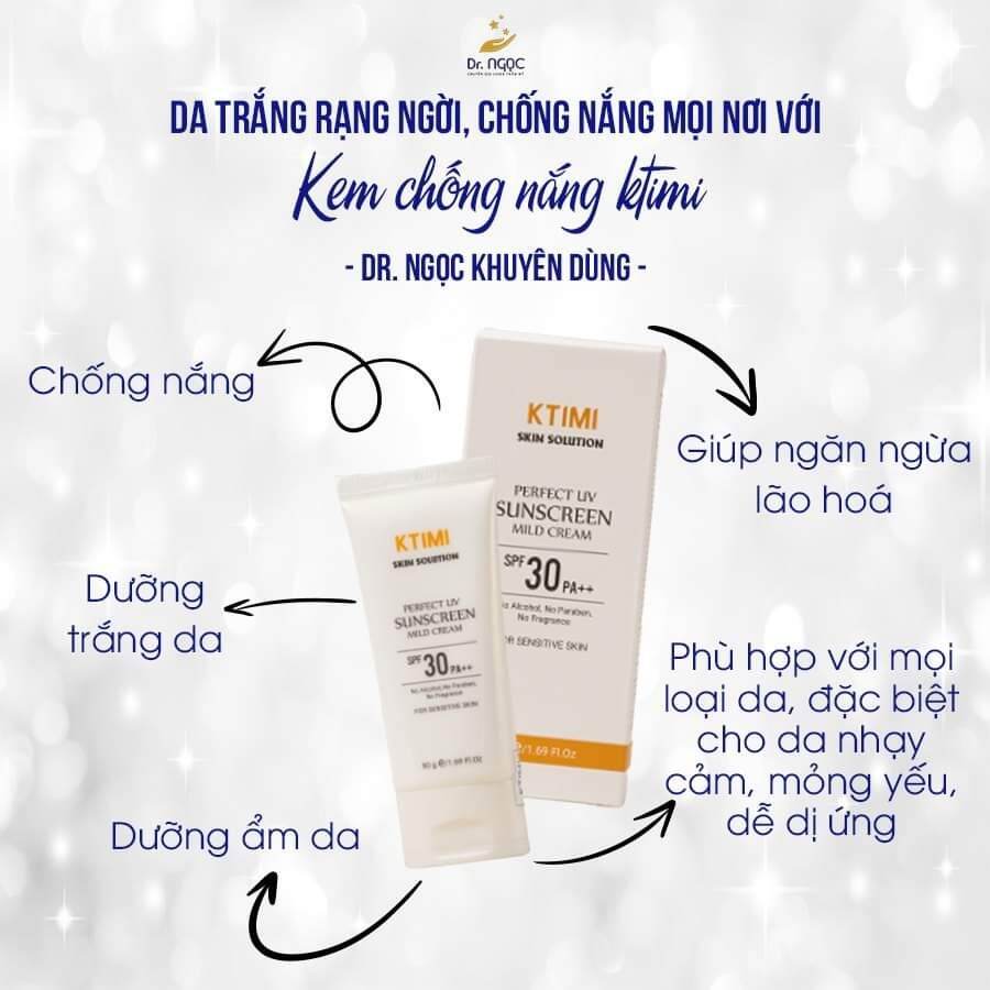 Kem chống nắng vật lý 50g ktimi dr ngọc khuyên dùng