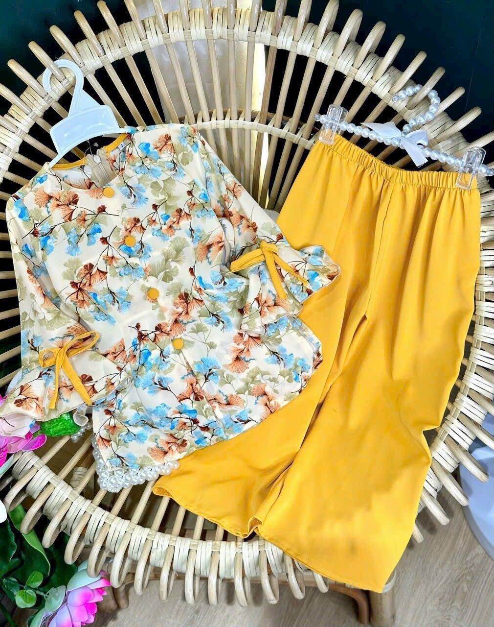 Bộ bà ba cho bé gái Chất lụa mango loại 1