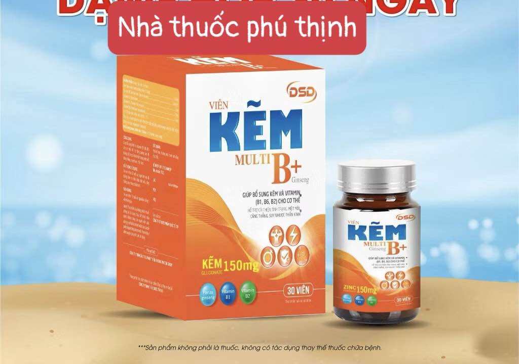 Kẽm DSD mẫu mới hộp 30 viên, có bổ sung thêm vitamin và nhân sâm (date mới)