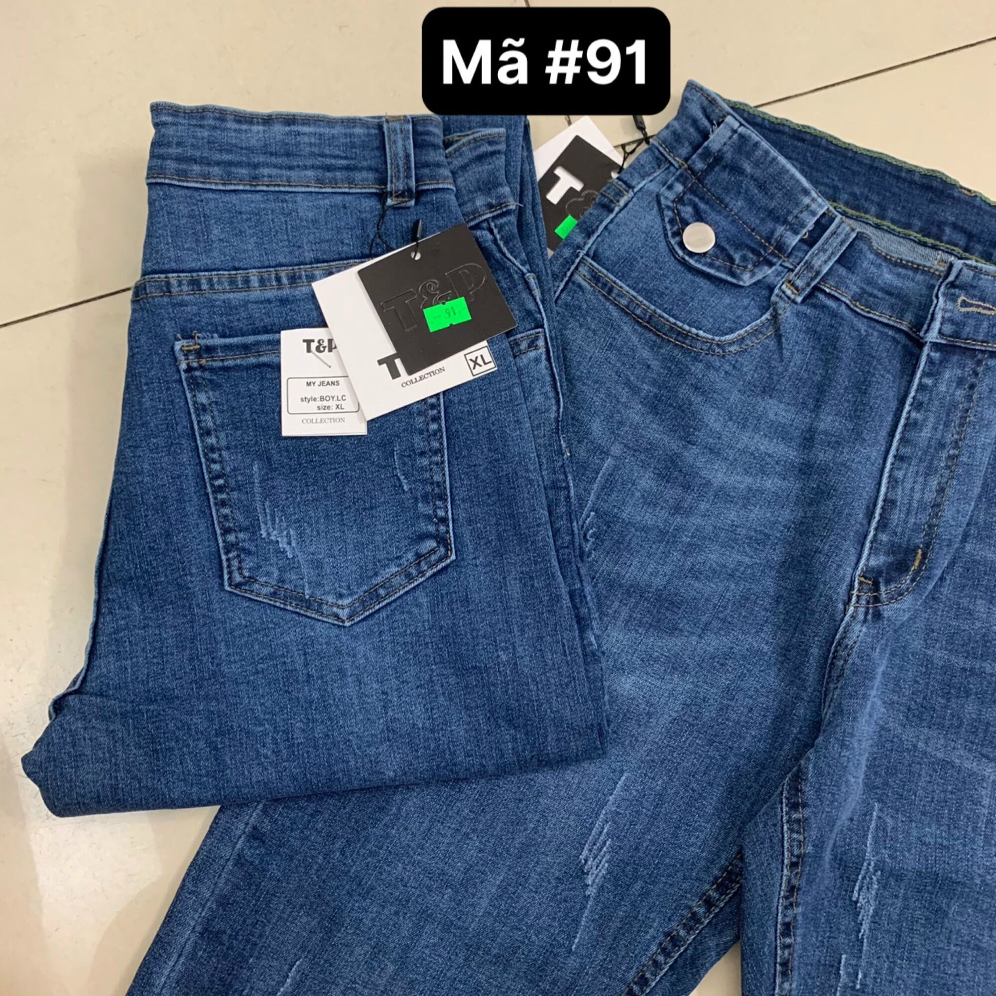 Quần jean baggy bigsize co dãn phối lai