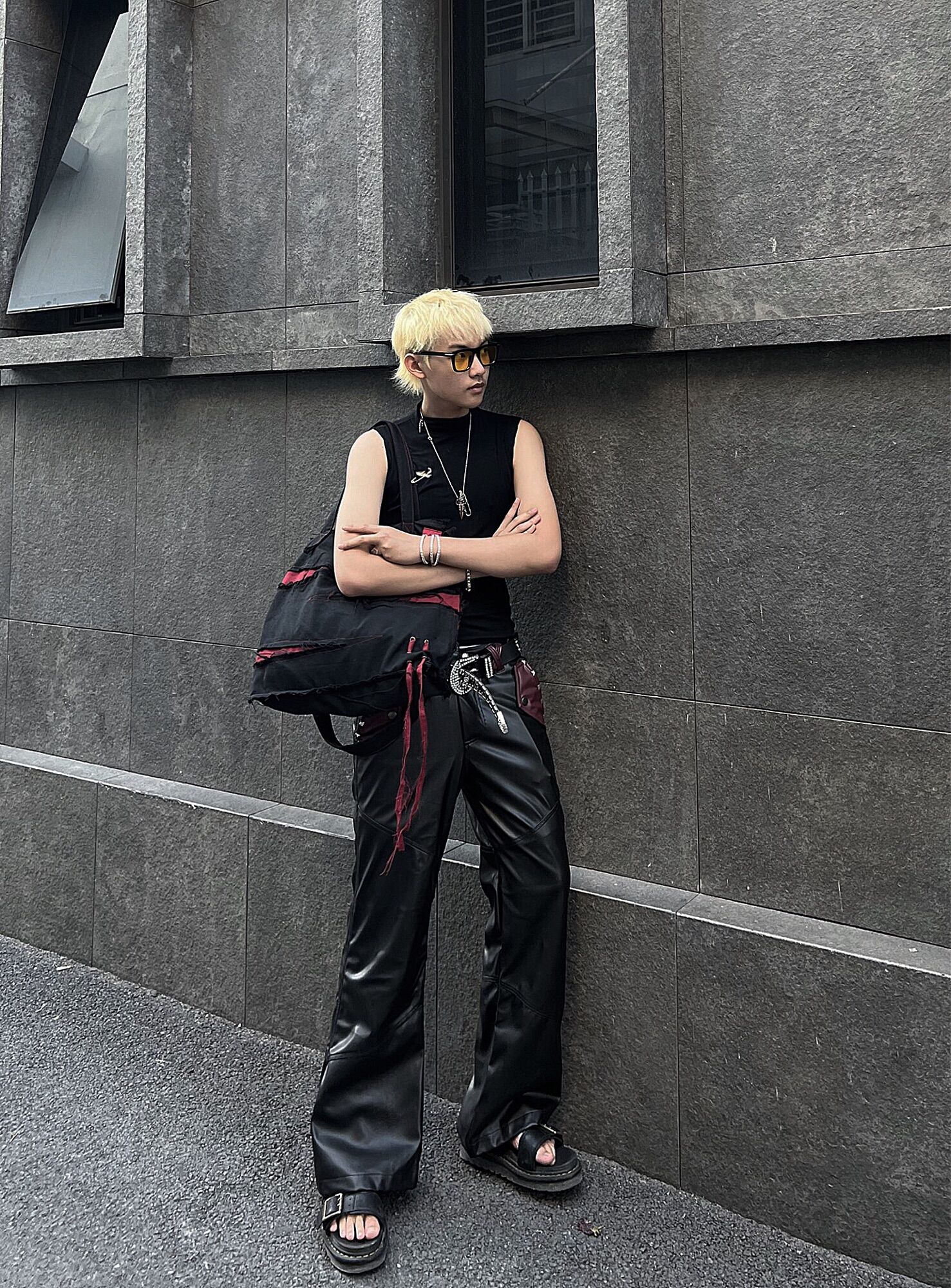 Rock star Black Leather Pants