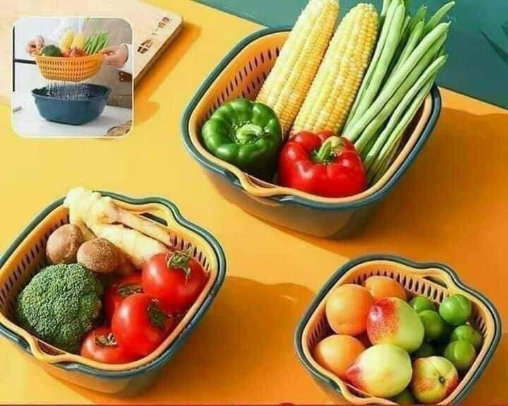 Sét 6 rổ kèm chậu vuông đa năng