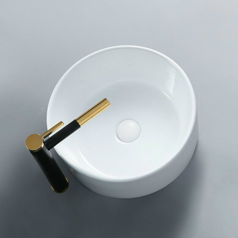Chậu Lavabo đặt bàn trắng tròn, dáng nghệ thuật( giá chưa kèm vòi)