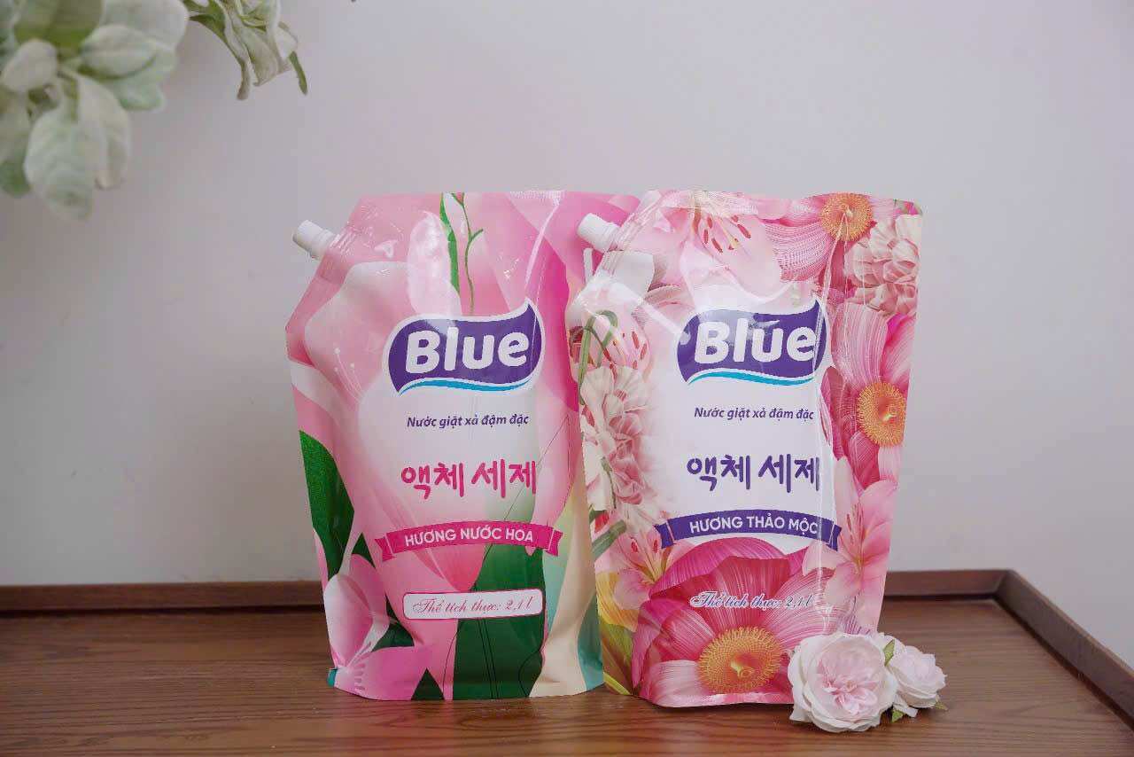 Combo 2 nước giặt xả blue công nghệ hàn quốc 2.1l