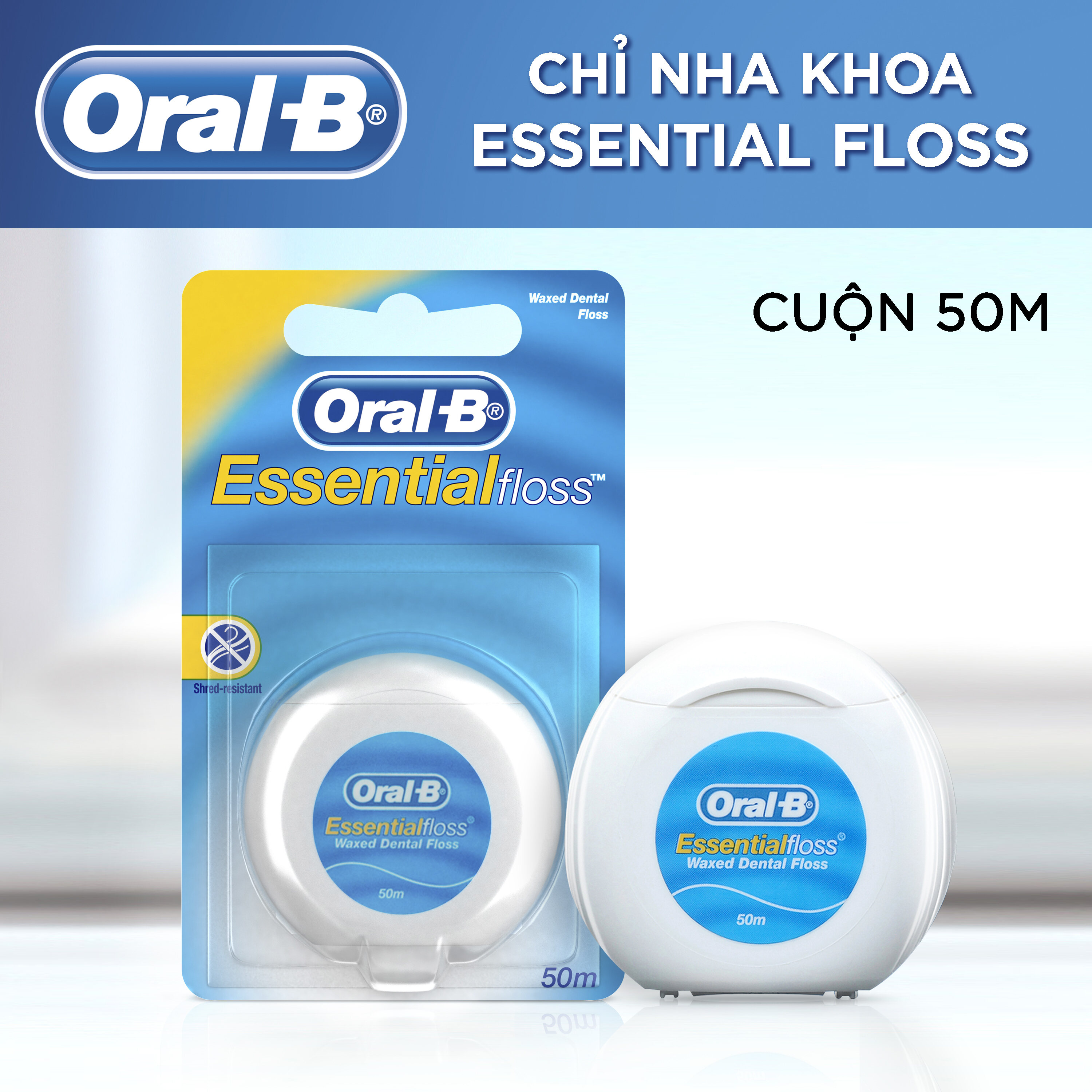 Combo 2 Chỉ Nha Khoa ORAL-B Essential Floss Bạc Hà Hộp 50M