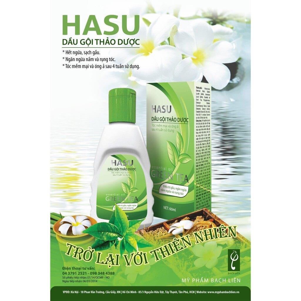 Dầu gội thảo dược HASU 60ml(mỹ phẩm dược Bạch Liên)