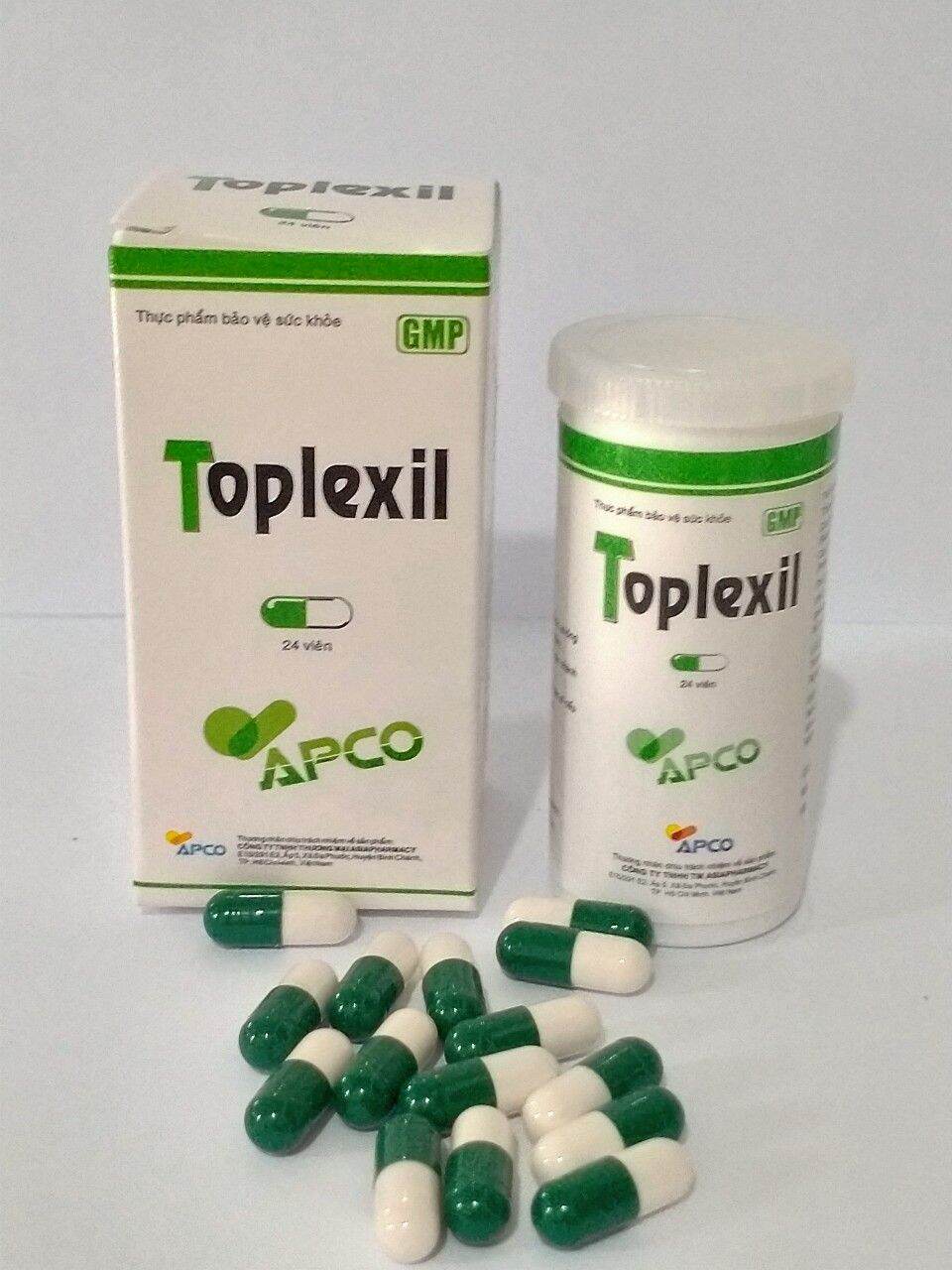 Viên Uống Toplexin - Apco Lọ 24 Viên Giúp Giảm Ho Long Đờm.