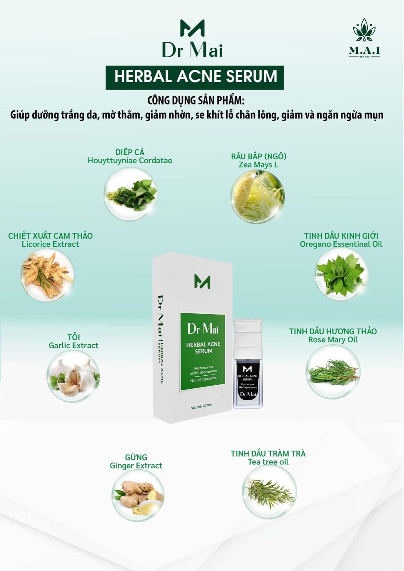Serum Dr mai Herbal Acne 6ml