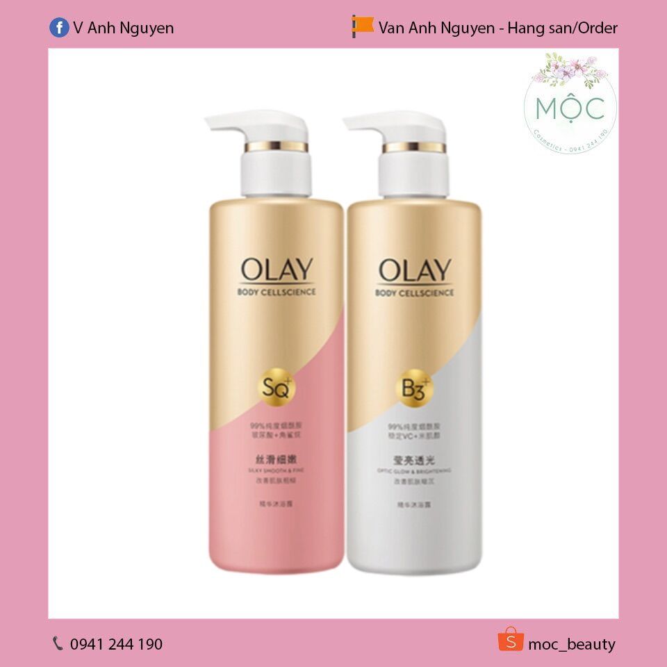 Set 2 chai sữa tắm olay 500ml/c
