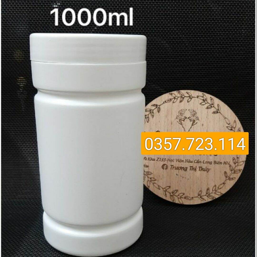 Hũ nhựa trắng 2 ngấn 1 lít hdpe