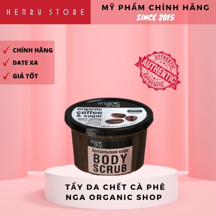 Tẩy Tế Bào Chết Toàn Thân Organic Shop Cafe Sugar 250Gr - Nga