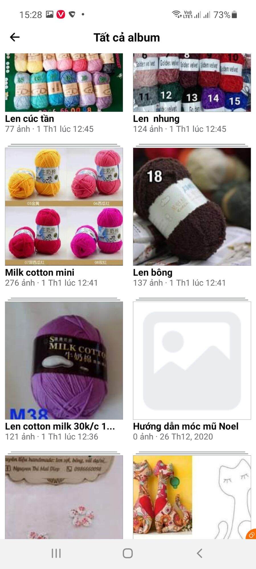 Sale set 10 cuộn len milk 50g