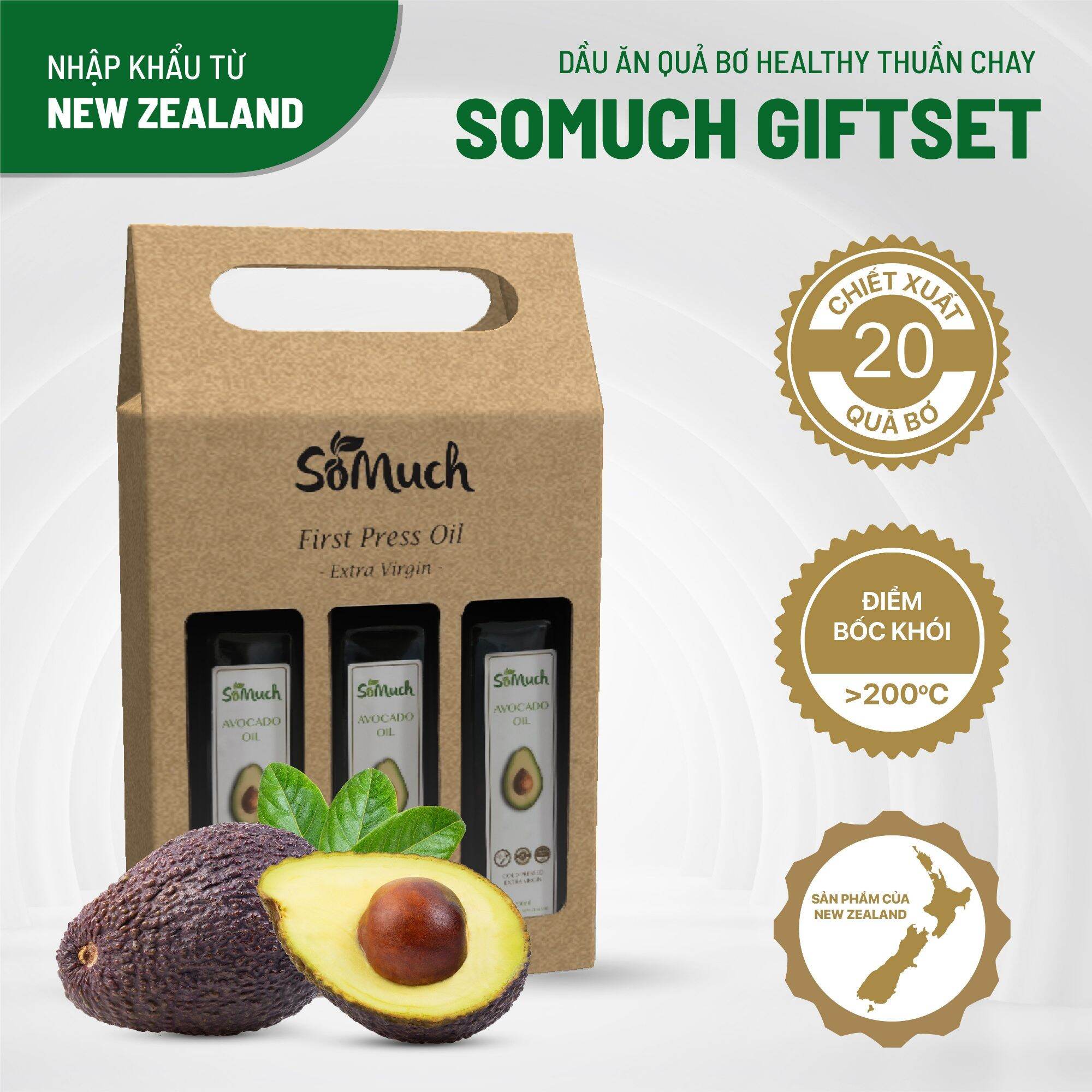 Set quà tặng Dầu bơ Dinh dưỡng healthy Organic SOMUCH New Zealand