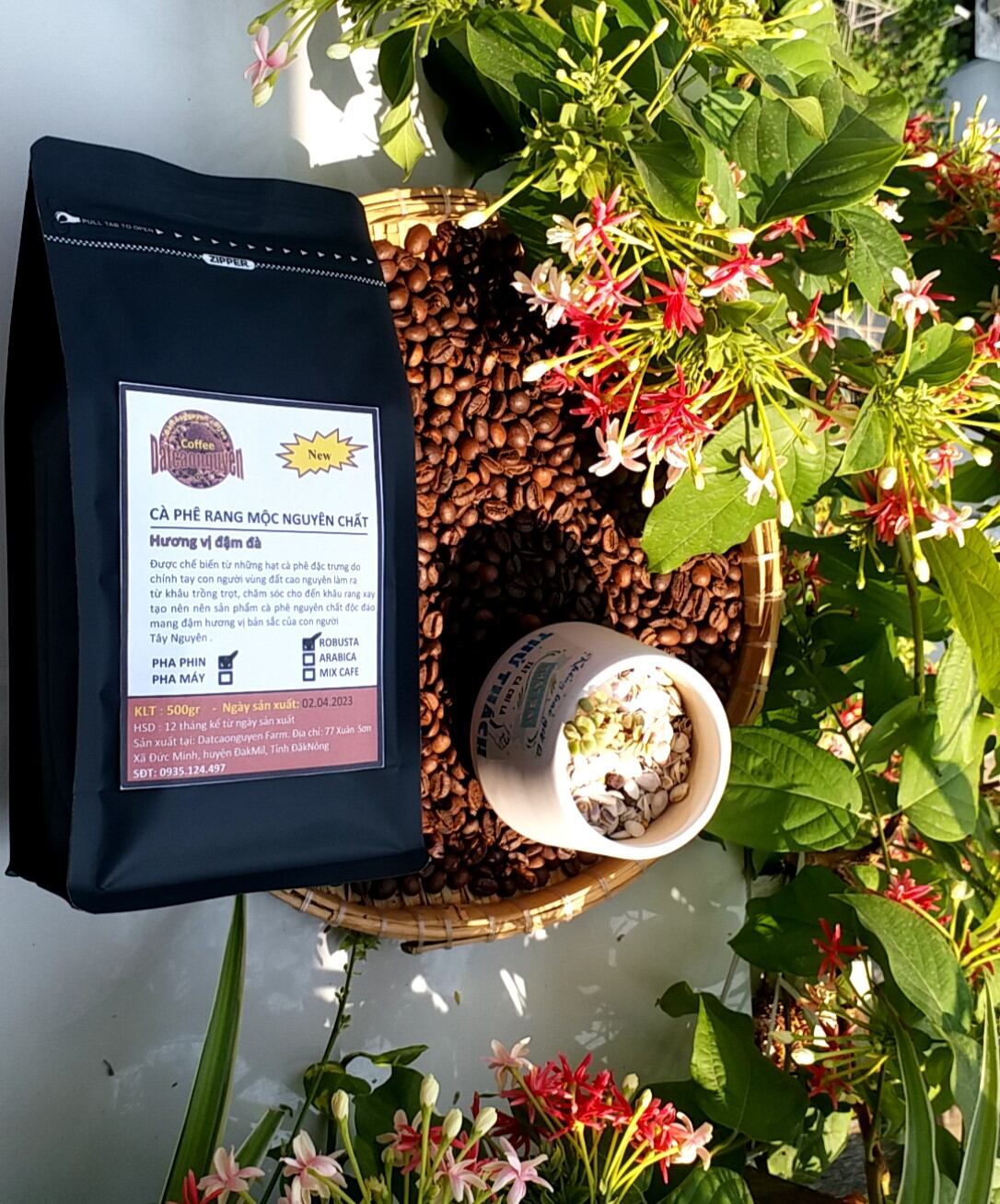 Cafe bột nguyên chất 100% pha phin thượng hạng - Hương vị đậm đà 500gr