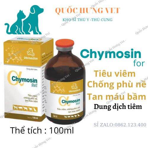 Chymosin fort [100 ml] Tiêu viêm, chống phù nề, tan máu bầm - QUỐC HƯNG VET