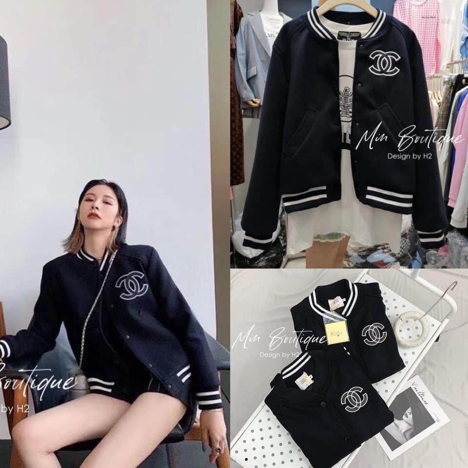 Áo khoác dạ bomber Channel về sẵn hàng