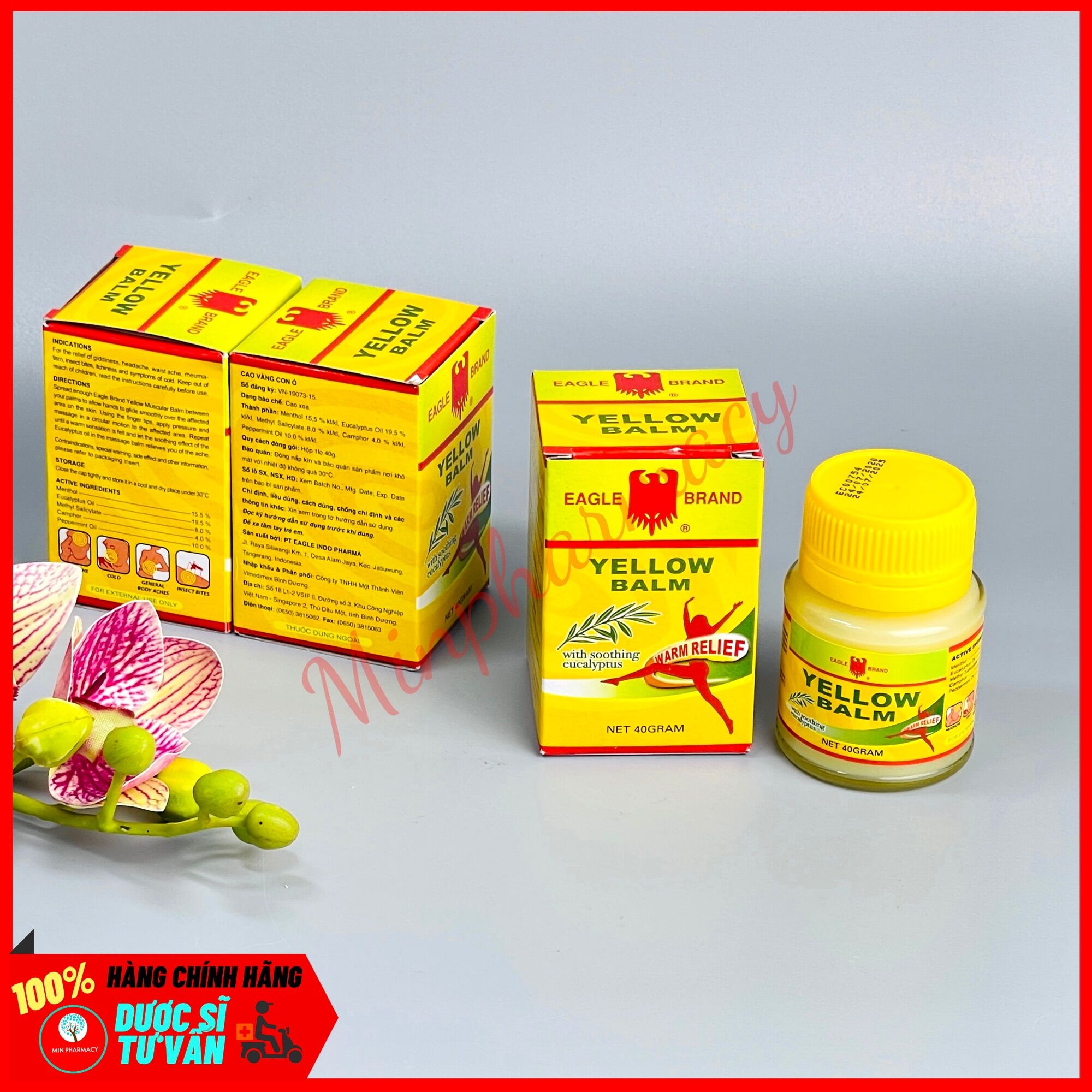 Dầu Cù Là Con Ó EAGLE YELLOW BALM Lọ 40g - Minpharmacy