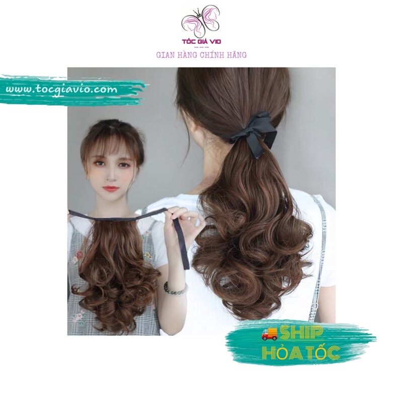 Tóc Giả Nữ Đẹp - Tóc Giả Cột Xoăn Lọn Ngắn C25