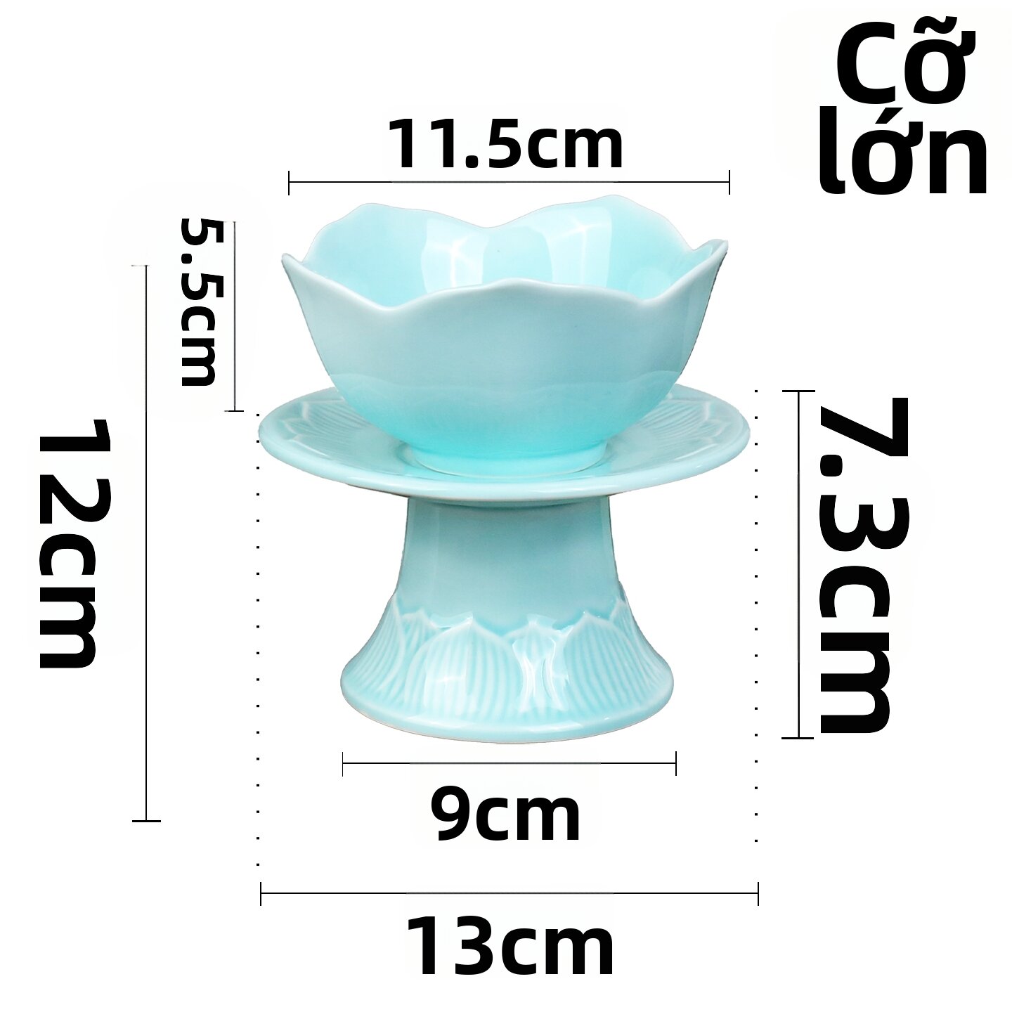 Bát Đế Sen Gốm Cao Có Đế