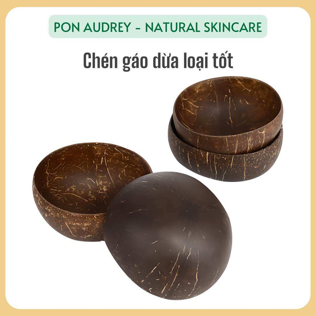 Chén nhựa và bát gáo dừa pha mặt nạ, bát trộn mask dụng cụ làm đẹp đắp mặt